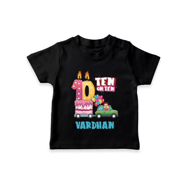 Baby Milestone T-Shirt | Custom 10 Month T-Shirt | Soft, Skin-Friendly Cotton - BLACK - 0-5 Months Old (Chest 17")