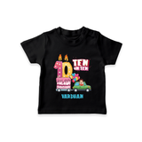 Celebrate Your Kids 10th Year Birthday With "TEN ON TEN" - Personalized Birthday T-Shirts with Customized Name For Boys - BLACK - 0-5 Months Old (Chest 17")