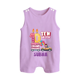 Celebrate 10 Month with Custom Romper Suit/ Sleeveless Romper | Personalized Newborn Outfit | Soft Cotton Comfort - LILAC - 0 - 5 Months Old (Chest 18")