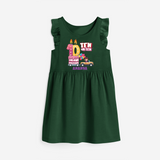 Ten-Oh Ten 10th Birthday – Personalized Name Frock for Girls - BOTTLE GREEN - 0 - 6 Months Old (Chest 18")