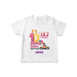 Celebrate Your Kids 10th Year Birthday With "TEN ON TEN" - Personalized Birthday T-Shirts with Customized Name For Girls - WHITE - 0-5 Months Old (Chest 17")