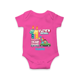 Celebrate Your Babies 11th Month With "ELEVEN DREAMS" - Customized Romper For Babies With Name - HOT PINK - 0 - 3 Months Old (Chest 16")