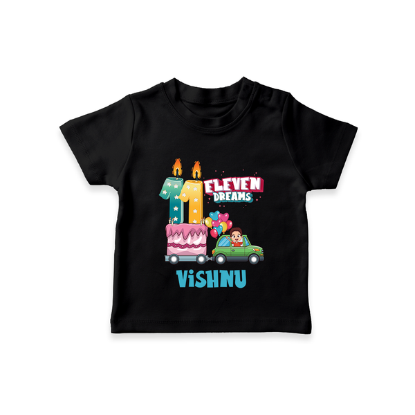 Baby Milestone T-Shirt | Custom 11 Month T-Shirt | Soft, Skin-Friendly Cotton - BLACK - 0-5 Months Old (Chest 17")