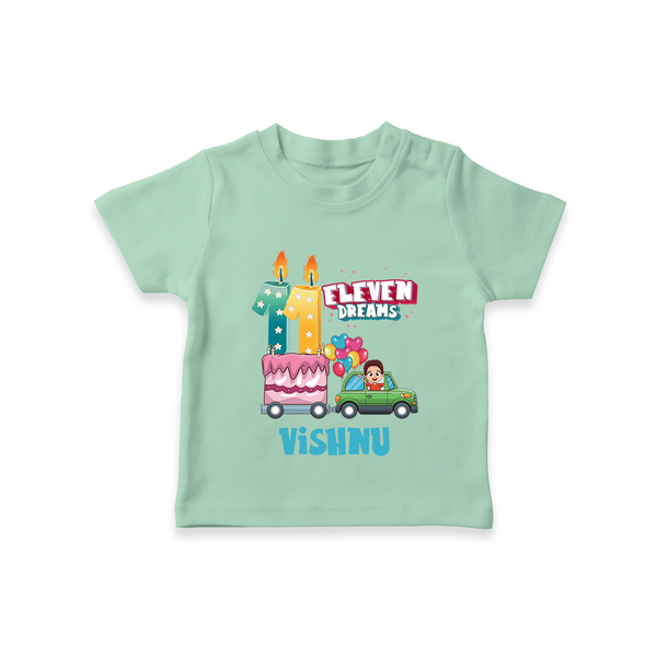 Baby Milestone T-Shirt | Custom 11 Month T-Shirt | Soft, Skin-Friendly Cotton - MINT GREEN - 0-5 Months Old (Chest 17")