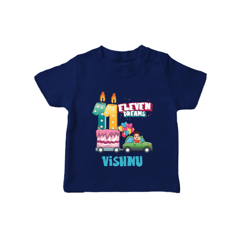 Baby Milestone T-Shirt | Custom 11 Month T-Shirt | Soft, Skin-Friendly Cotton - NAVY BLUE - 0-5 Months Old (Chest 17")