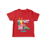 Celebrate Your Kids 11th Year Birthday With "ELEVEN DREAMS" - Personalized Birthday T-Shirts with Customized Name For Boys - RED - 0-5 Months Old (Chest 17")