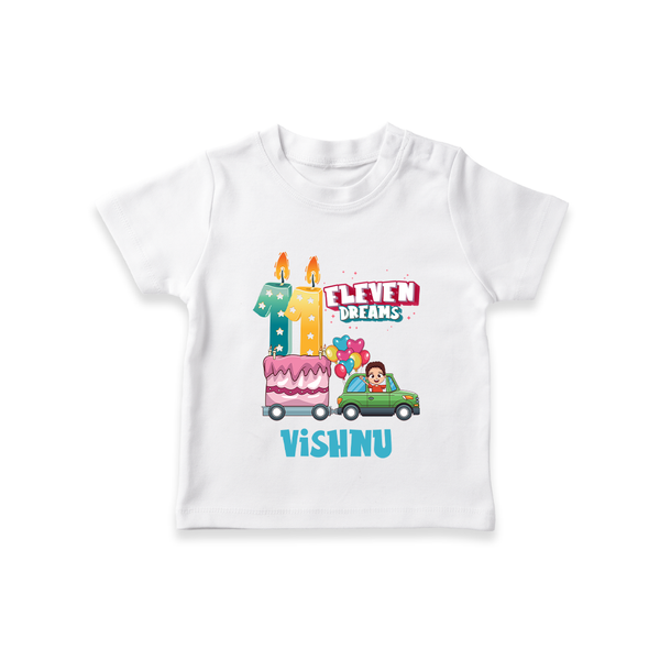 Baby Milestone T-Shirt | Custom 11 Month T-Shirt | Soft, Skin-Friendly Cotton - WHITE - 0-5 Months Old (Chest 17")