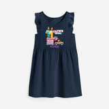 Eleven Dreams 11th Birthday – Personalized Name Frock for Girls - NAVY BLUE - 0 - 6 Months Old (Chest 18")