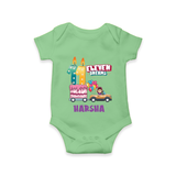 Celebrate 11 Month with Custom Romper | Personalized Newborn Outfit | Soft Cotton Comfort - GREEN - New Born (Chest 14")