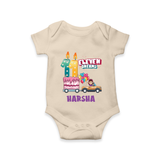 Celebrate 11 Month with Custom Romper | Personalized Newborn Outfit | Soft Cotton Comfort - IVORY - New Born (Chest 14")