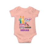 Celebrate 11 Month with Custom Romper | Personalized Newborn Outfit | Soft Cotton Comfort - PEACH - New Born (Chest 14")