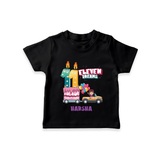 Celebrate Your Kids 11th Year Birthday With "ELEVEN DREAMS" - Personalized Birthday T-Shirts with Customized Name For Girls - BLACK - 0-5 Months Old (Chest 17")