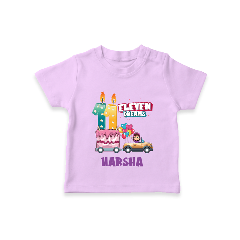 Celebrate 11 Month with Custom T-Shirt | Personalized Newborn Outfit | Soft Cotton Comfort - LILAC - 0-5 Months Old (Chest 17")