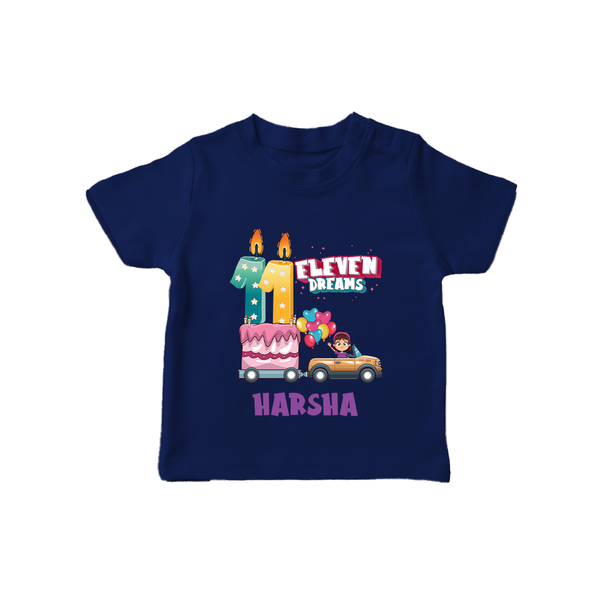 Celebrate 11 Month with Custom T-Shirt | Personalized Newborn Outfit | Soft Cotton Comfort - NAVY BLUE - 0-5 Months Old (Chest 17")