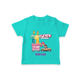 Celebrate Your Kids 11th Year Birthday With "ELEVEN DREAMS" - Personalized Birthday T-Shirts with Customized Name For Girls - TEAL - 0-5 Months Old (Chest 17")