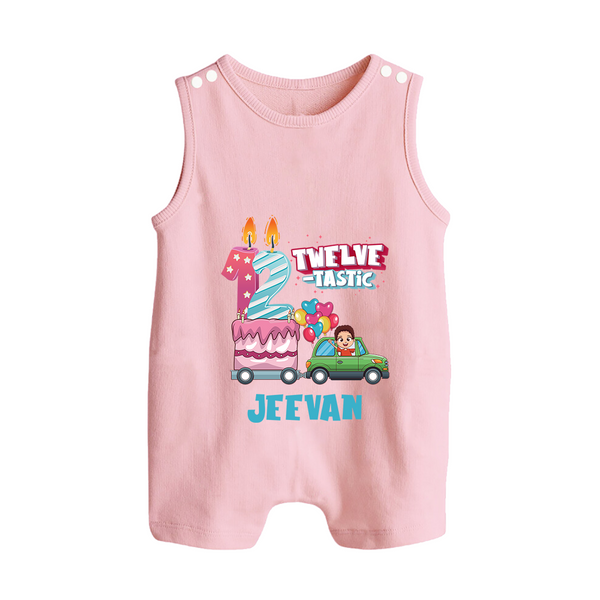 Baby Milestone Romper Suit/ Sleeveless Romper | Custom 1 Year Romper Suit/ Sleeveless Romper | Soft, Skin-Friendly Cotton - BABY PINK - 0 - 5 Months Old (Chest 18")