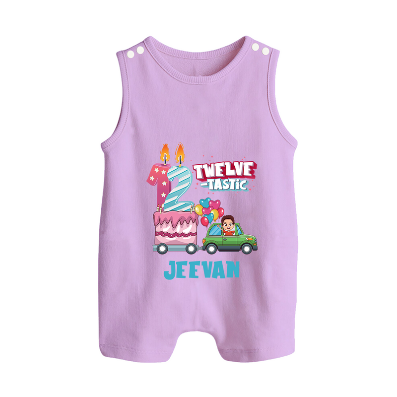 Baby Milestone Romper Suit/ Sleeveless Romper | Custom 1 Year Romper Suit/ Sleeveless Romper | Soft, Skin-Friendly Cotton - LILAC - 0 - 5 Months Old (Chest 18")