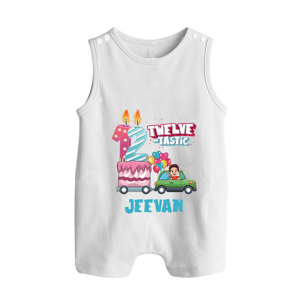 Baby Milestone Romper Suit/ Sleeveless Romper | Custom 1 Year Romper Suit/ Sleeveless Romper | Soft, Skin-Friendly Cotton - WHITE - 0 - 5 Months Old (Chest 18")