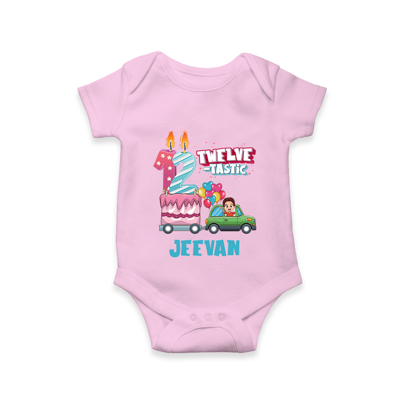 Baby Milestone Romper | Custom 1 Year Onesie | Soft, Skin-Friendly Cotton - BABY PINK - New Born (Chest 14")