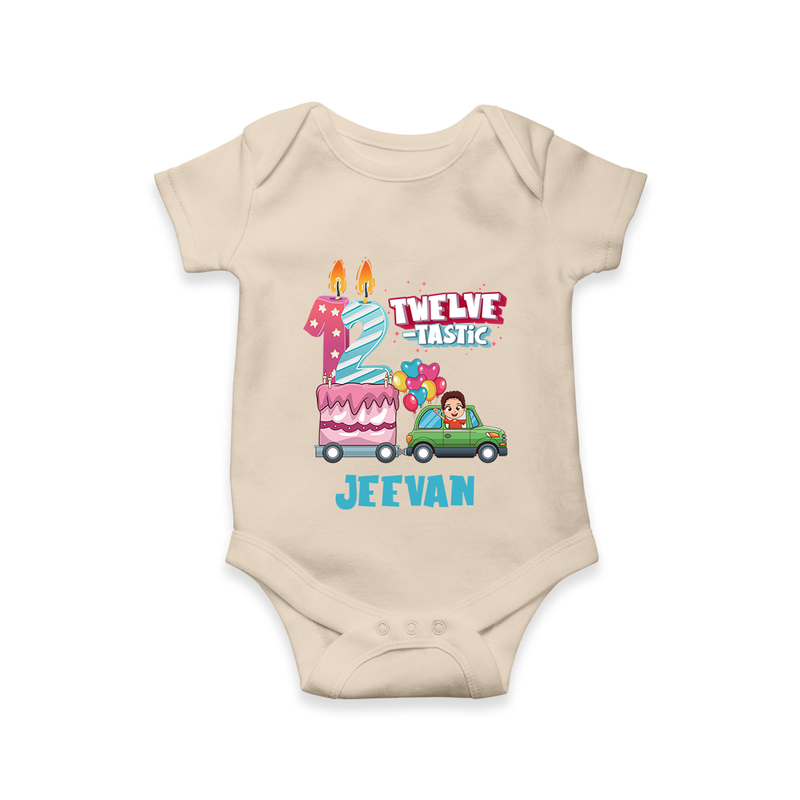 Baby Milestone Romper | Custom 1 Year Onesie | Soft, Skin-Friendly Cotton - IVORY - New Born (Chest 14")