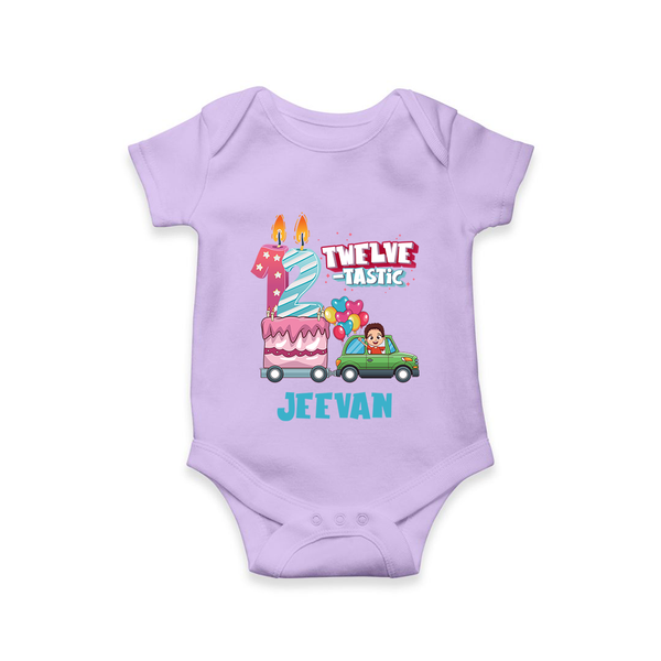 Baby Milestone Romper | Custom 1 Year Onesie | Soft, Skin-Friendly Cotton - LILAC - New Born (Chest 14")