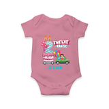 Celebrate Your Babies 12th Month With "TWELVE-TASTIC" - Customized Romper For Babies With Name - ONION - 0 - 3 Months Old (Chest 16")