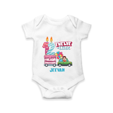 Celebrate Your Babies 12th Month With "TWELVE-TASTIC" - Customized Romper For Babies With Name - WHITE - 0 - 3 Months Old (Chest 16")