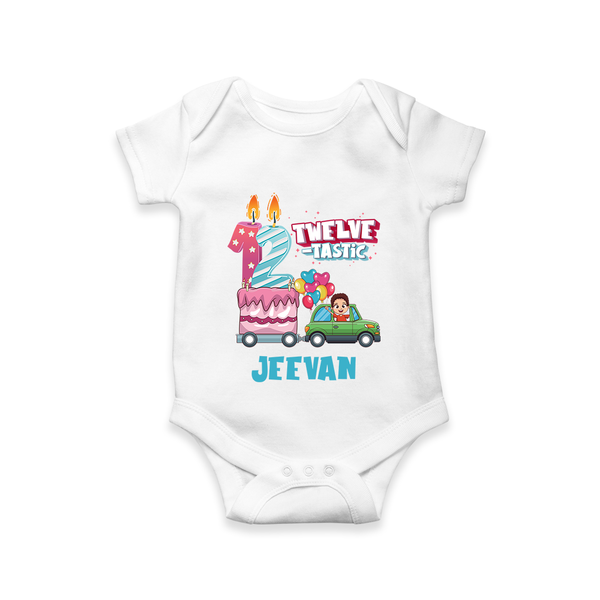 Baby Milestone Romper | Custom 1 Year Onesie | Soft, Skin-Friendly Cotton - WHITE - New Born (Chest 14")