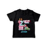 Celebrate Your Kids 12th Year Birthday With "TWELVE-TASTIC" - Personalized Birthday T-Shirts with Customized Name For Boys - BLACK - 0-5 Months Old (Chest 17")