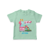 Celebrate Your Kids 12th Year Birthday With "TWELVE-TASTIC" - Personalized Birthday T-Shirts with Customized Name For Boys - MINT GREEN - 0-5 Months Old (Chest 17")