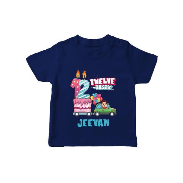 Baby Milestone T-Shirt | Custom 1 Year T-Shirt | Soft, Skin-Friendly Cotton - NAVY BLUE - 0-5 Months Old (Chest 17")