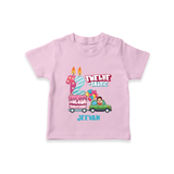 Celebrate Your Kids 12th Year Birthday With "TWELVE-TASTIC" - Personalized Birthday T-Shirts with Customized Name For Boys - PINK - 0-5 Months Old (Chest 17")