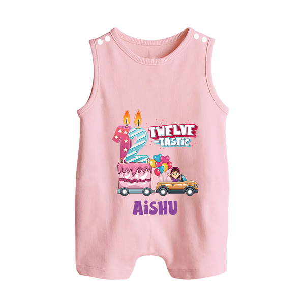 Celebrate 1 Year with Custom Romper Suit/ Sleeveless Romper | Personalized Newborn Outfit | Soft Cotton Comfort - BABY PINK - 0 - 5 Months Old (Chest 18")