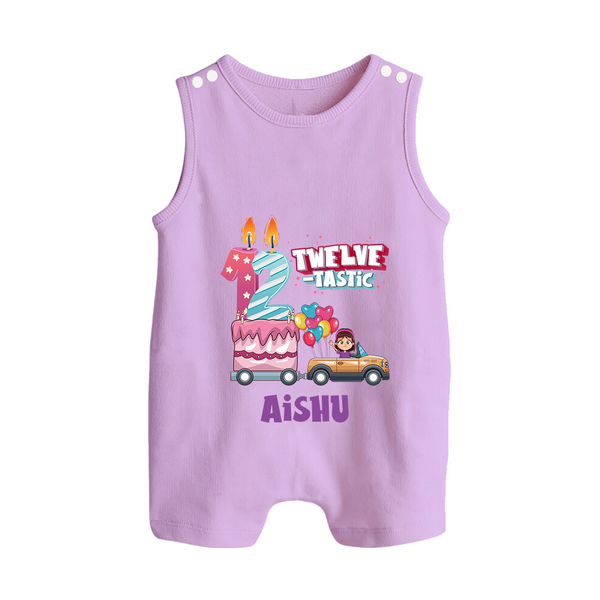 Celebrate 1 Year with Custom Romper Suit/ Sleeveless Romper | Personalized Newborn Outfit | Soft Cotton Comfort - LILAC - 0 - 5 Months Old (Chest 18")