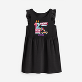 ⁠Twelve-tastic 12th Birthday – Personalized Name Frock for Girls - BLACK - 0 - 6 Months Old (Chest 18")