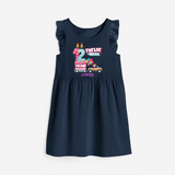 ⁠Twelve-tastic 12th Birthday – Personalized Name Frock for Girls - NAVY BLUE - 0 - 6 Months Old (Chest 18")