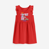 ⁠Twelve-tastic 12th Birthday – Personalized Name Frock for Girls - RED - 0 - 6 Months Old (Chest 18")