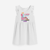 ⁠Twelve-tastic 12th Birthday – Personalized Name Frock for Girls - WHITE - 0 - 6 Months Old (Chest 18")