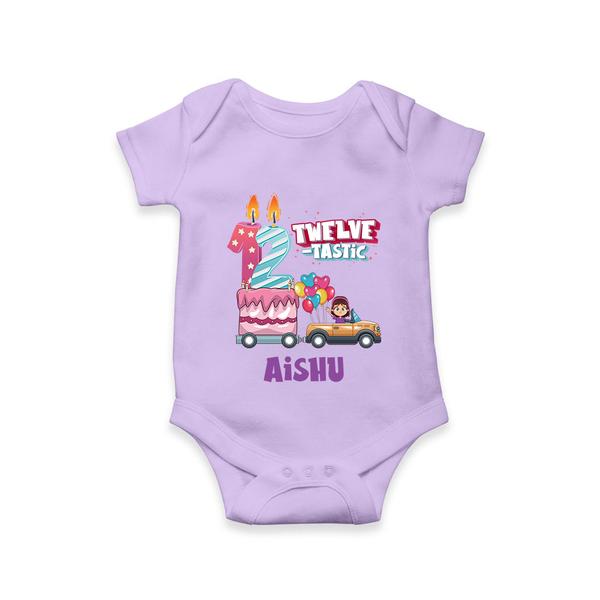 Celebrate 1 Year with Custom Romper | Personalized Newborn Outfit | Soft Cotton Comfort - LILAC - New Born (Chest 14")