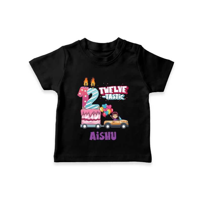 Celebrate 1 Year with Custom T-Shirt | Personalized Newborn Outfit | Soft Cotton Comfort - BLACK - 0-5 Months Old (Chest 17")