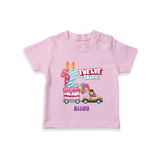 Celebrate Your Kids 12th Year Birthday With "TWELVE-TASTIC" - Personalized Birthday T-Shirts with Customized Name For Girls - PINK - 0-5 Months Old (Chest 17")