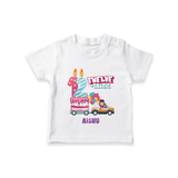 Celebrate Your Kids 12th Year Birthday With "TWELVE-TASTIC" - Personalized Birthday T-Shirts with Customized Name For Girls - WHITE - 0-5 Months Old (Chest 17")