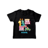 Celebrate Your Kids 13th Year Birthday With "LUCKY THIR-TEEN" - Personalized Birthday T-Shirts with Customized Name For Boys - BLACK - 0-5 Months Old (Chest 17")