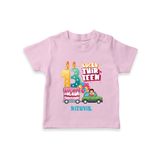 Celebrate Your Kids 13th Year Birthday With "LUCKY THIR-TEEN" - Personalized Birthday T-Shirts with Customized Name For Boys - PINK - 0-5 Months Old (Chest 17")