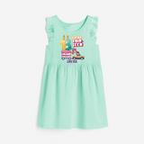 Lucky Thirteen 13th Birthday – Personalized Name Frock for Girls - TEAL GREEN - 0 - 6 Months Old (Chest 18")