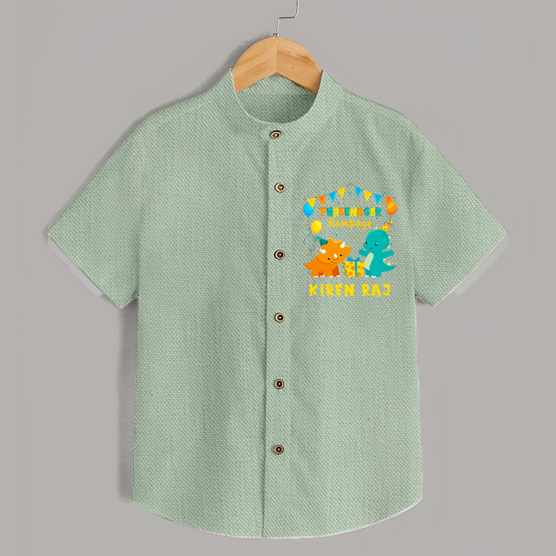 Custom Name Shirt for 3 Year Old | Comfortable Cotton Tee - MINT GREEN - 0 - 6 Months Old (Chest 23")