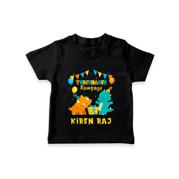 Custom 3 Year Old T Shirt | Stylish Cotton Tee for Kids - BLACK - 0-5 Months Old (Chest 17")
