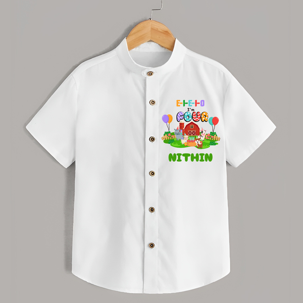 Personalized Name Shirt for 4 Year Old | Stylish Kids Shirt - WHITE - 0 - 6 Months Old (Chest 23")
