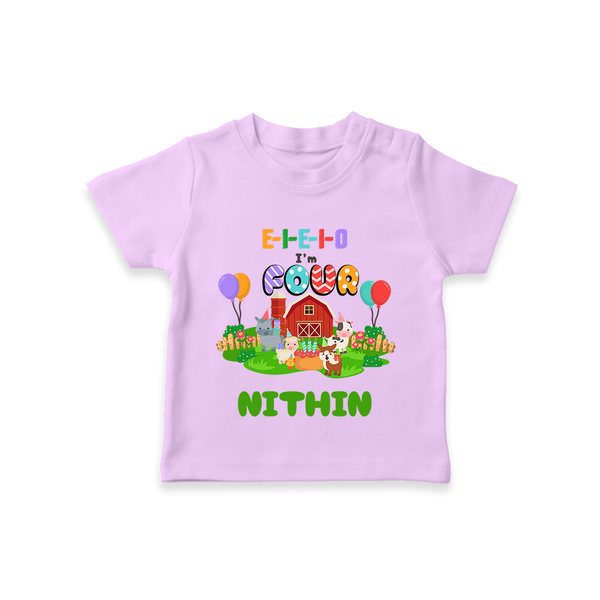 Personalized 4 Year Old T Shirt | Trendy Kids Wear - LILAC - 0-5 Months Old (Chest 17")