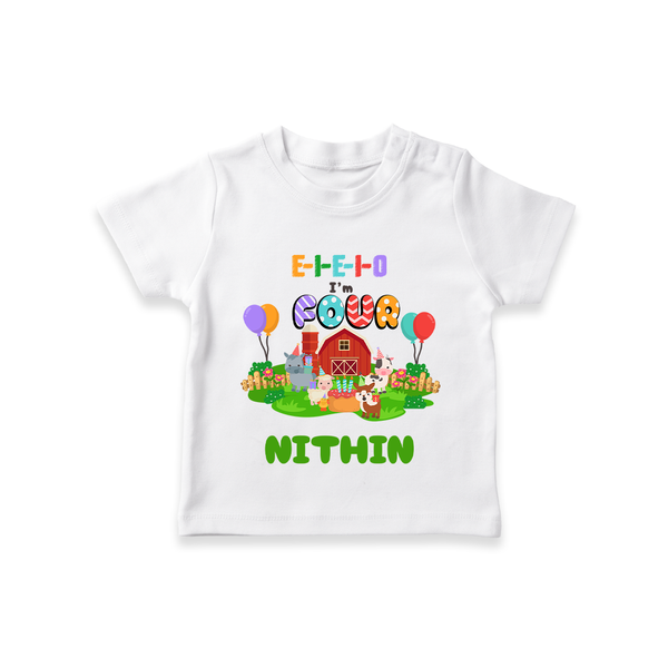 Personalized 4 Year Old T Shirt | Trendy Kids Wear - WHITE - 0-5 Months Old (Chest 17")